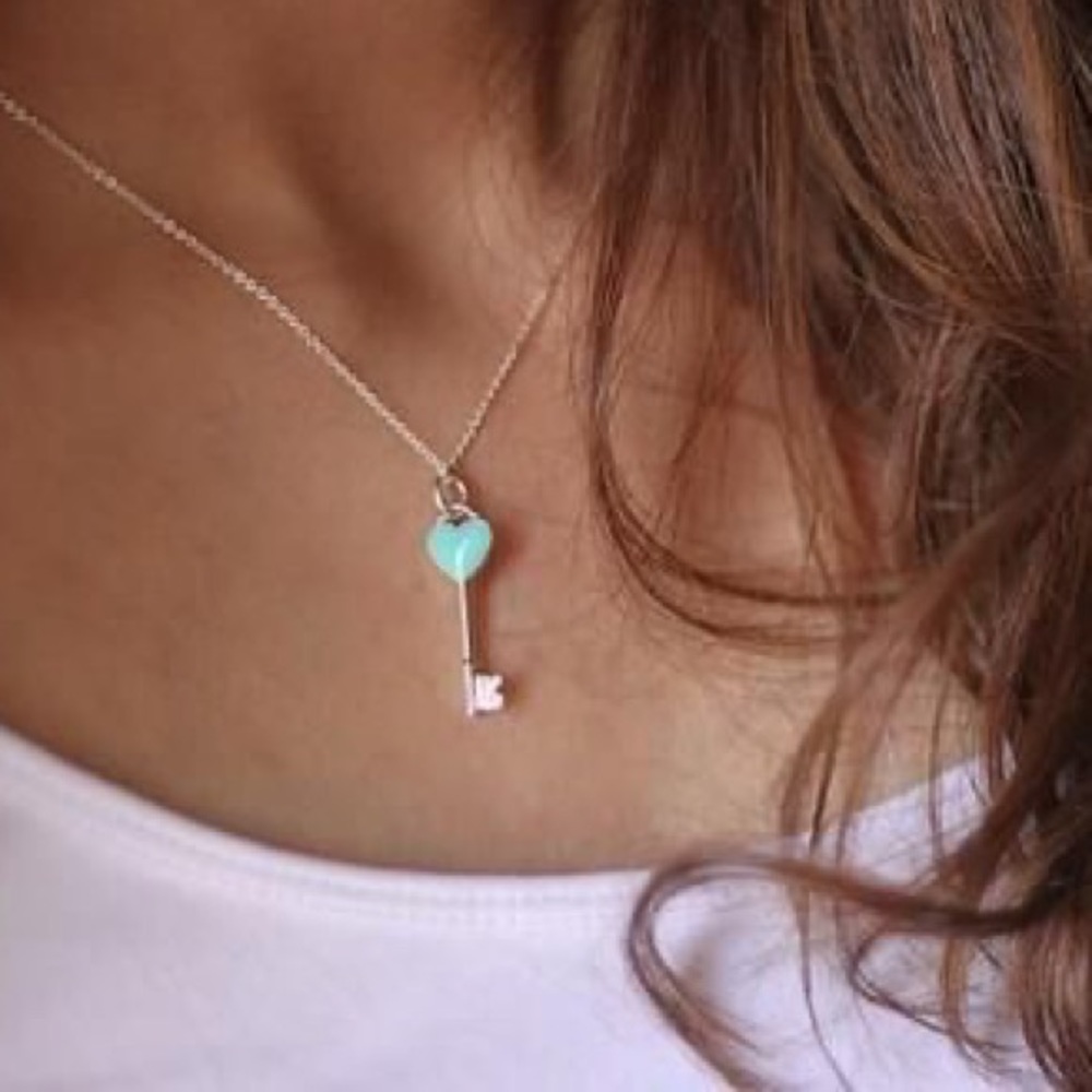 Tiffany Blue® Enamel & Sterling heart Key Necklace